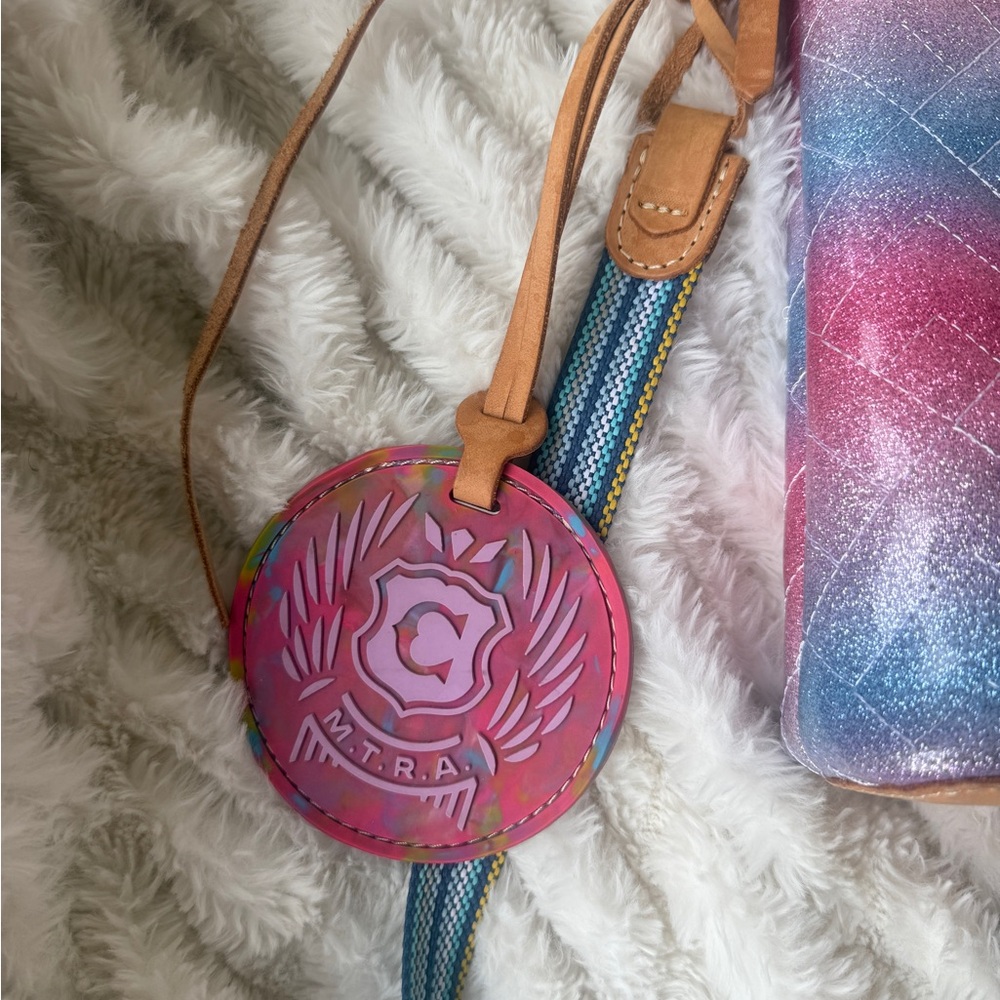 Consuela Nico Downtown Crossbody Purse- Pink and Blue Sparkly Bag - Picture 2 of 7